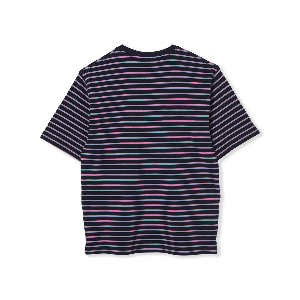 T-shirt de manga curta às riscas tingida com fios T&C Surf Designs PK - Azul Marinho