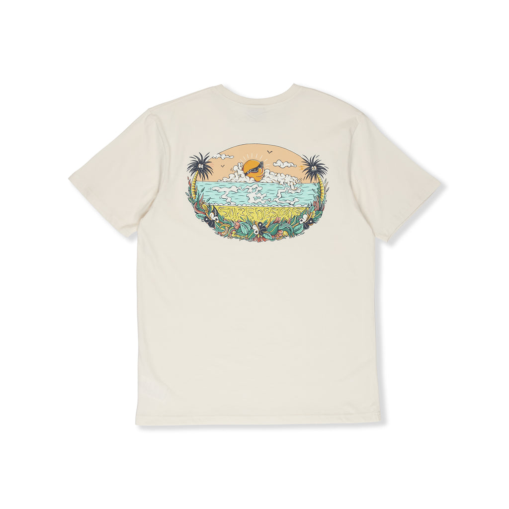 T-shirt de manga curta Kenny Sun Set da T&C Surf Designs - Branco Vintage