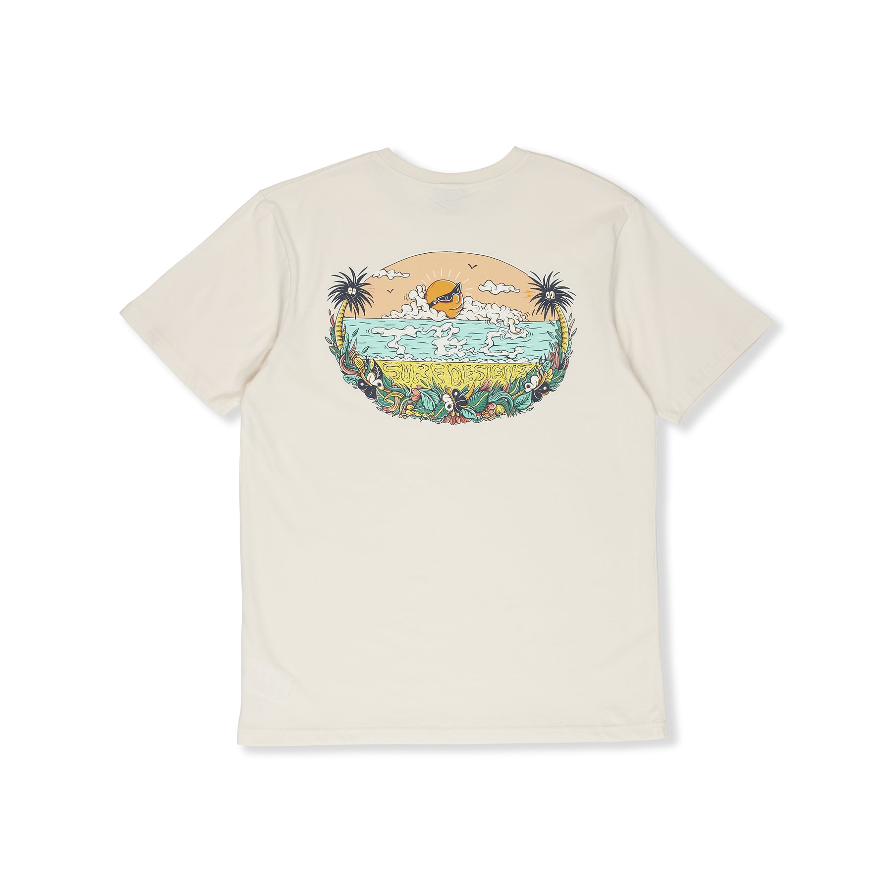 T-shirt de manga curta Kenny Sun Set da T&C Surf Designs - Branco Vintage
