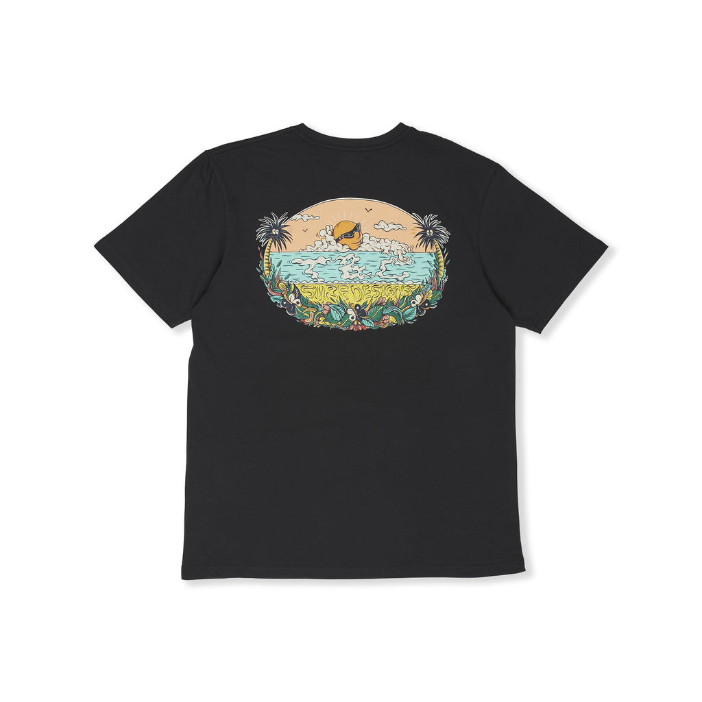 T-shirt de manga curta T&C Surf Designs Kenny Sun Set - Preto Militar