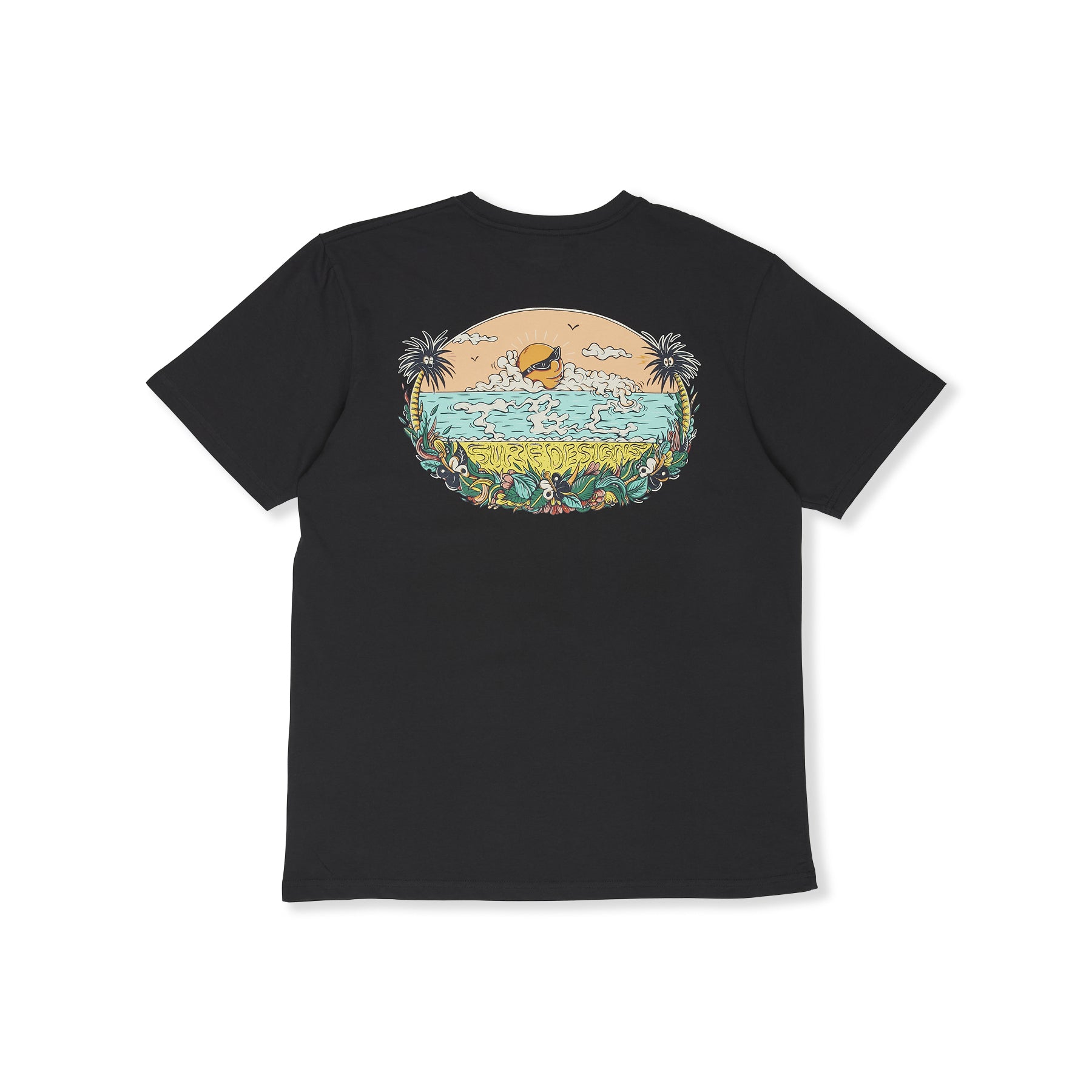 T-shirt de manga curta T&C Surf Designs Kenny Sun Set - Preto Militar