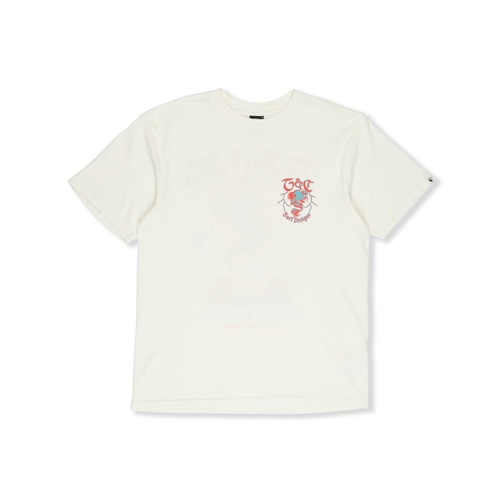 T-shirt de manga curta Funco Koi da T&C Surf Designs - Branca