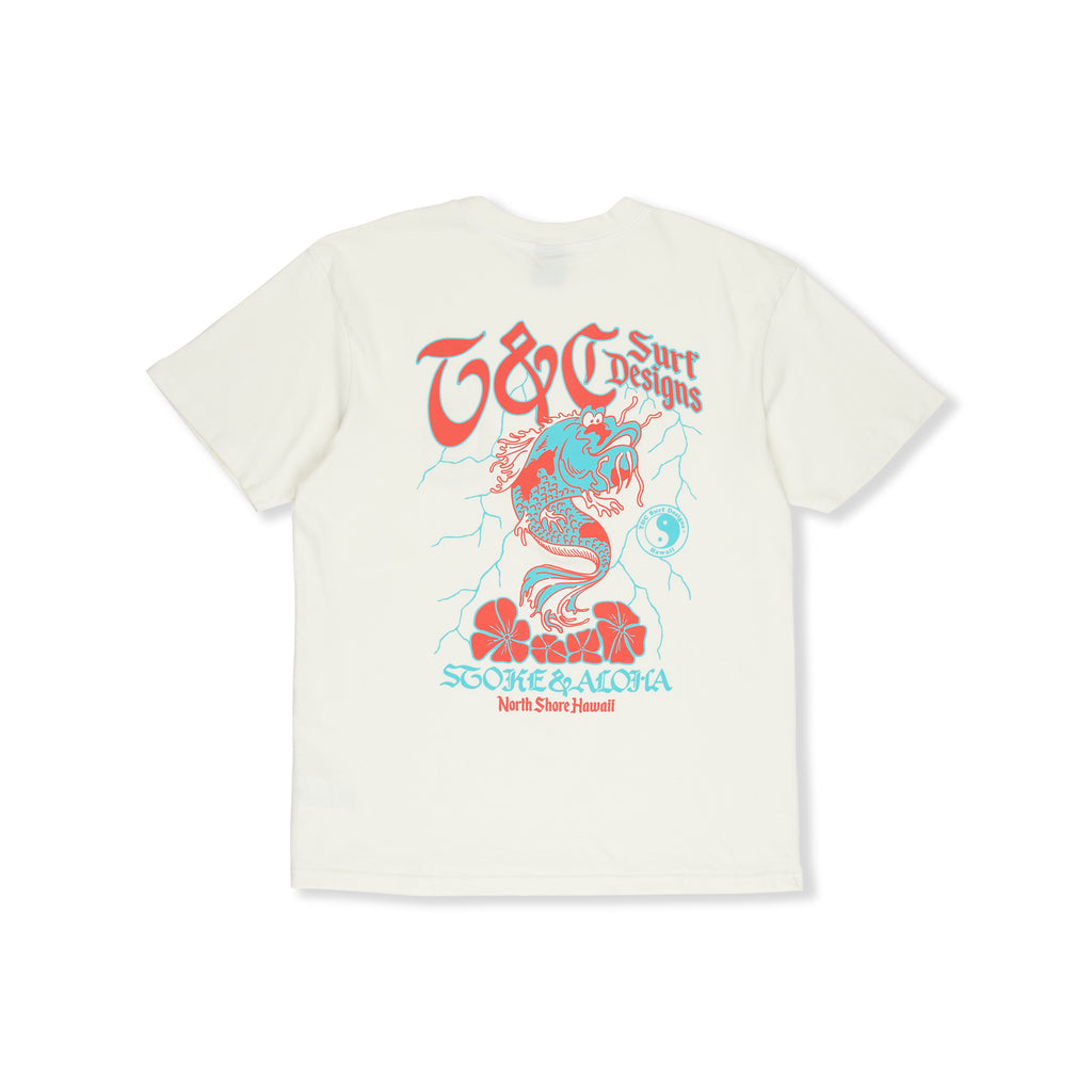 T-shirt de manga curta Funco Koi da T&C Surf Designs - Branca