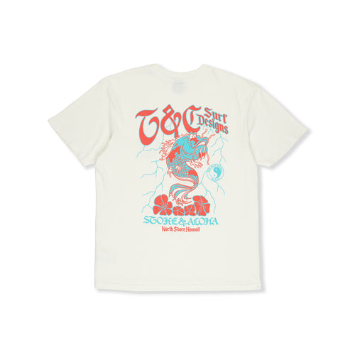 T-shirt de manga curta Funco Koi da T&C Surf Designs - Branca