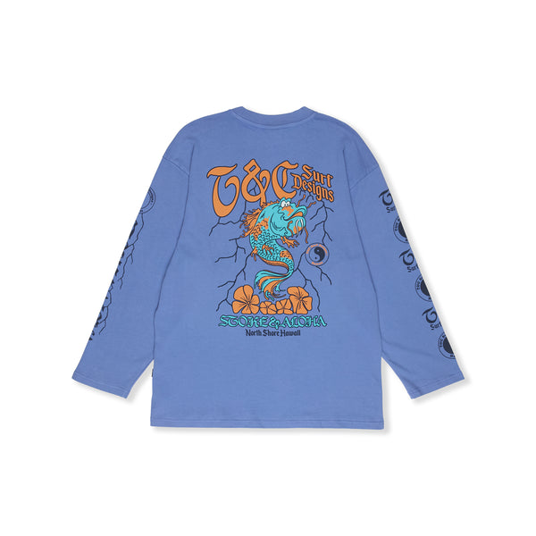 T-shirt de manga comprida T&C Surf Designs Koi Lightning - Azul-mirtilo
