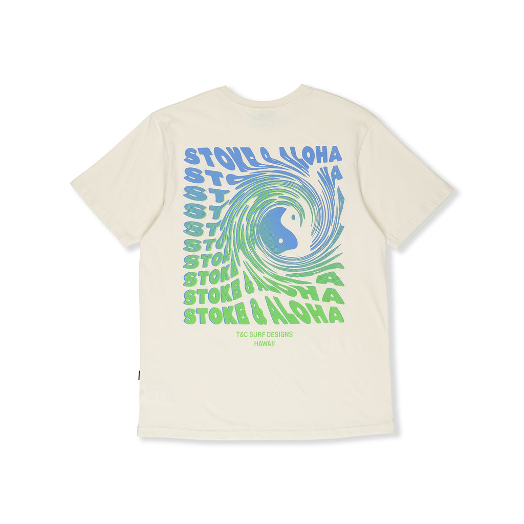 T&amp;C Surf Designs Twisted Print S/S Tee-Vintage White