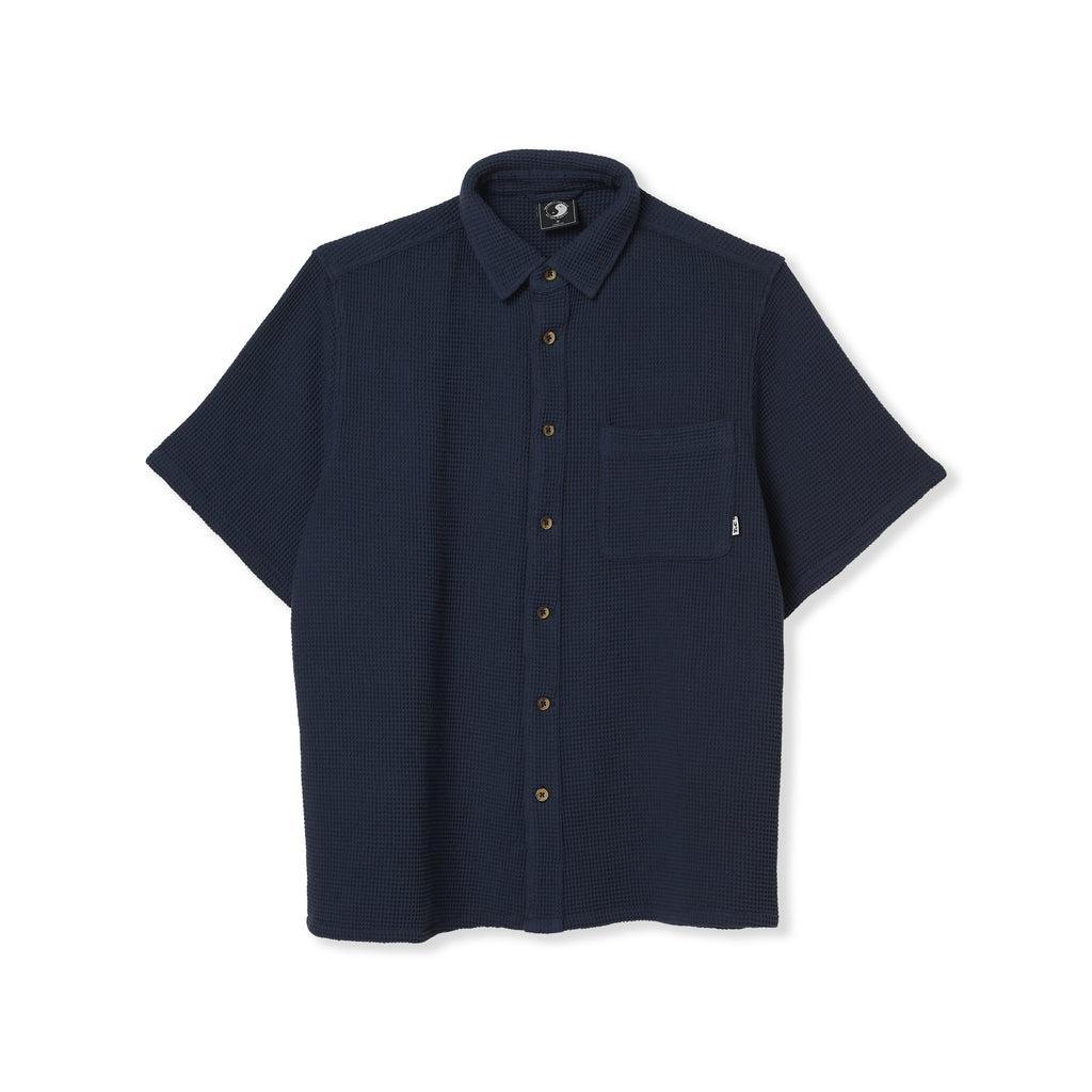 Camisola de manga curta T&C Surf Designs Waffle - Azul Marinho Escuro