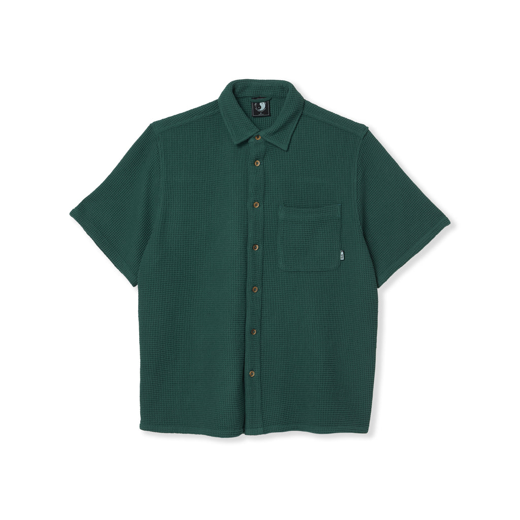 Camisola de manga curta T&C Surf Designs Waffle - Verde Mar