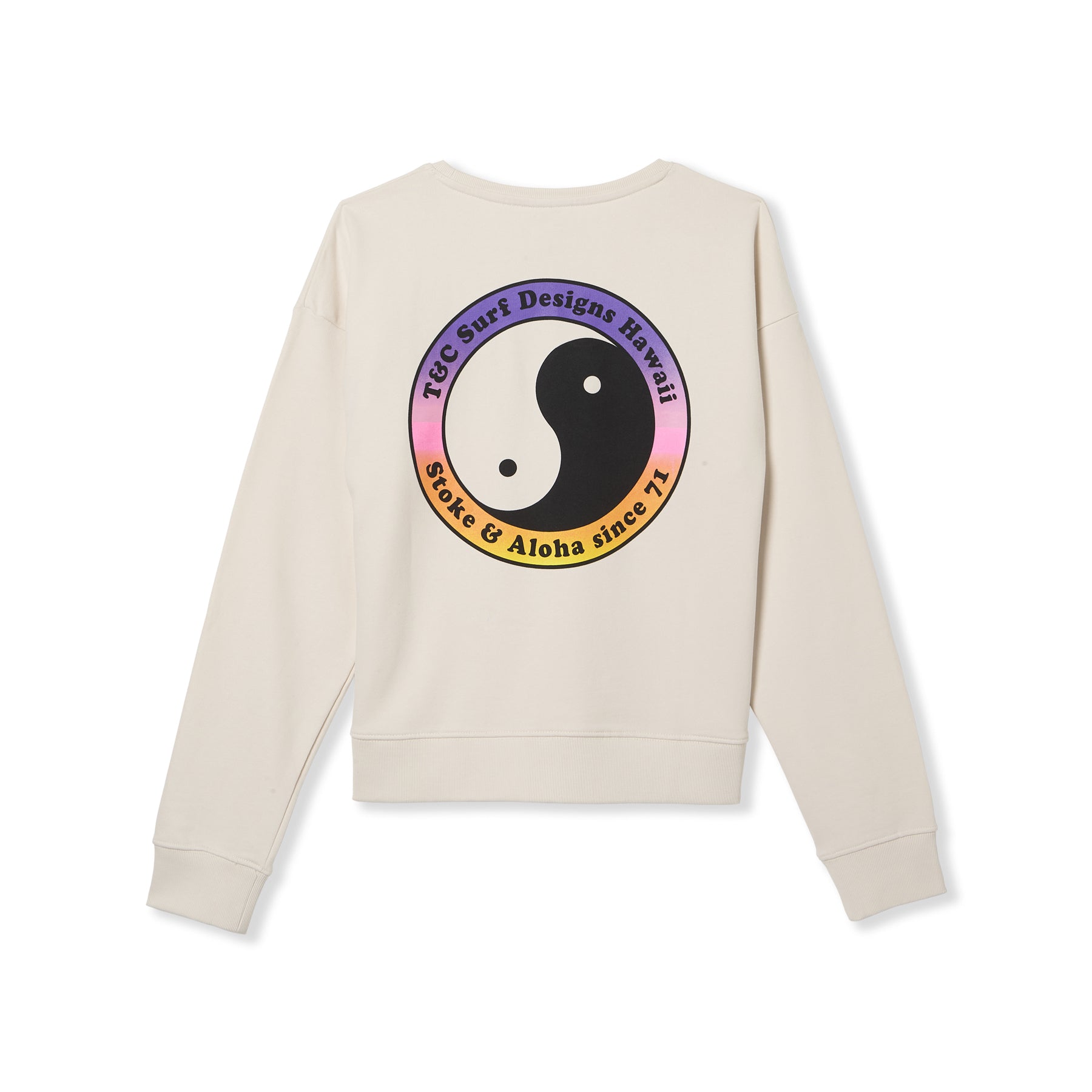 T&C Surf Designs Sweatshirt de Mulher YY 71 Crew - Branco Vintage