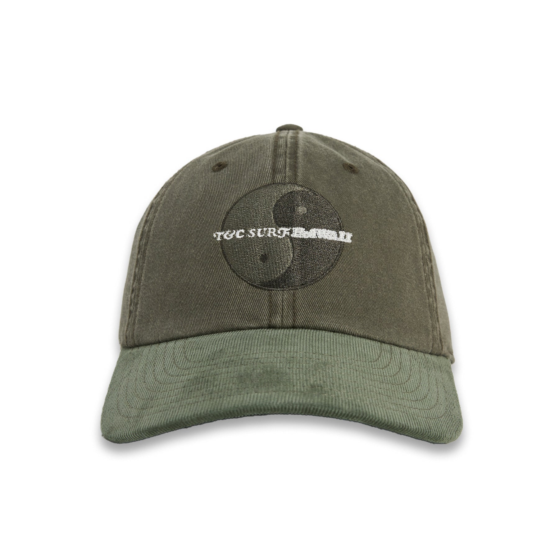 T&C Surf Designs TCSH Dad Cap - Military Green White Logo