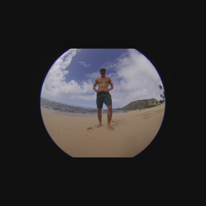 T&C Surf Designs Elastic-Scalop-19" Active Shorts - Dark Military