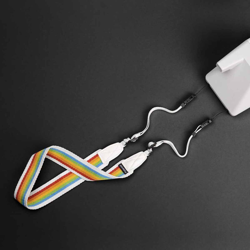 POLAROID Camera Strap Flat Rainbow White